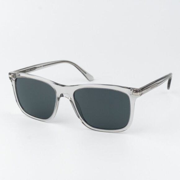 Prada Men Sunglasses Grey Crystal Blue Rectangle PR18WS U430A9 BRAND NEW - Picture 4 of 11